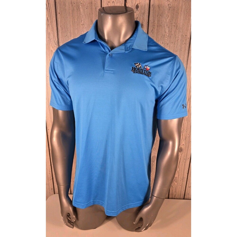 Under Armour Houston Raceway Park Polo Shirt Blue Mens XL